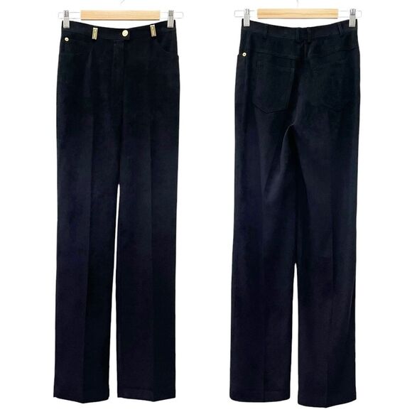 Vintage St. John Sport Pants Black Straight Leg Microfiber Trousers Size 4 - Picture 11 of 11